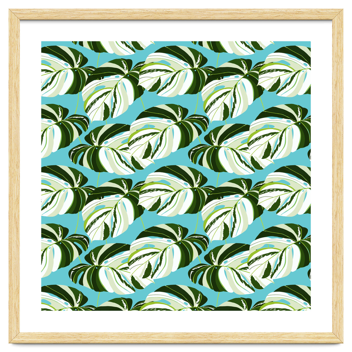 Summer Variegated Monstera | Rainforest Jungle botanical Plants Illustration | Boho Tropical Nature