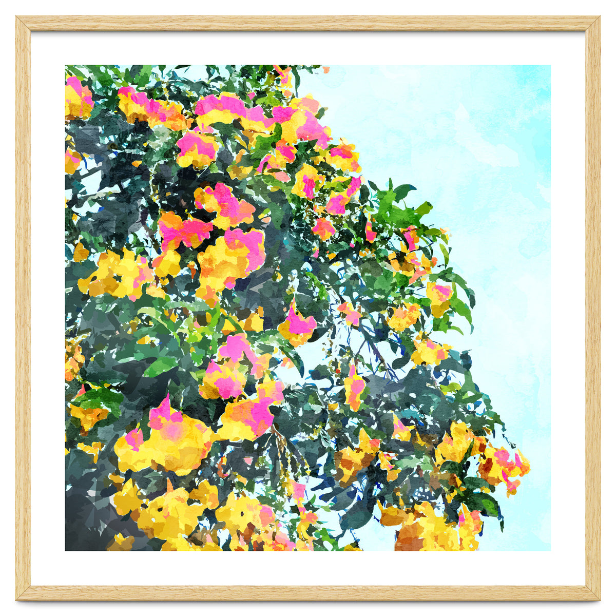 Summer Bougainvillea Watercolor Painting