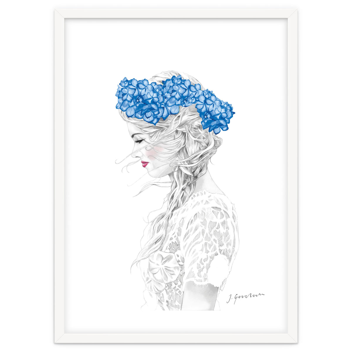 Blue Hydrangea Girl