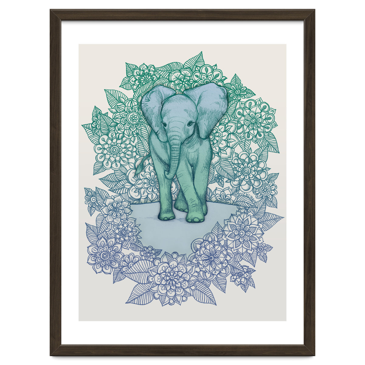 Emerald Elephant in the Lilac Evening