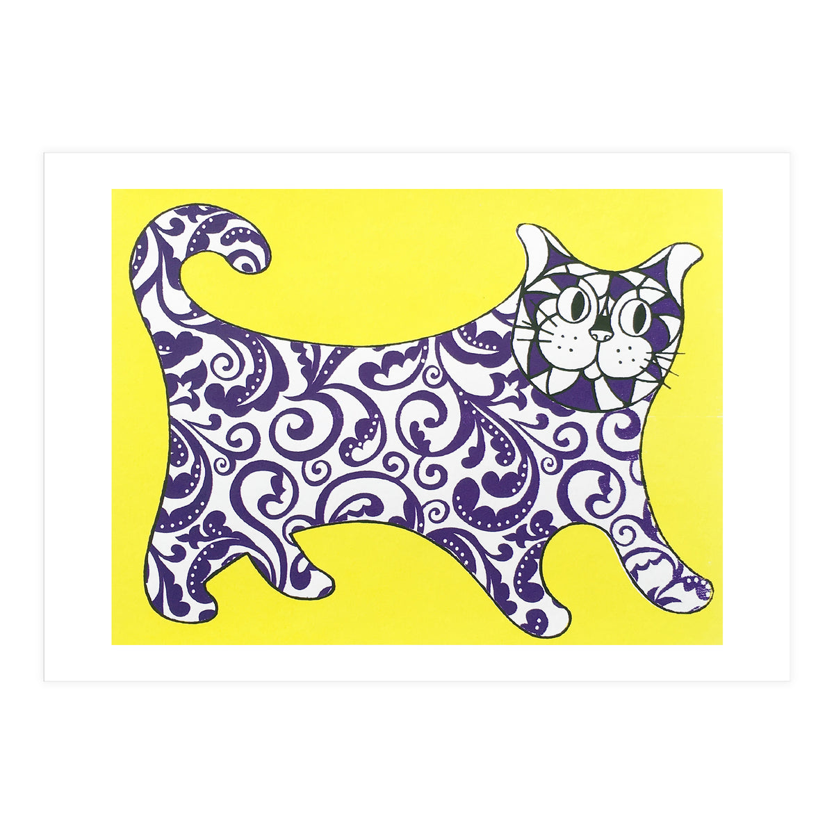 Funny Cat Yellow (Print Only)