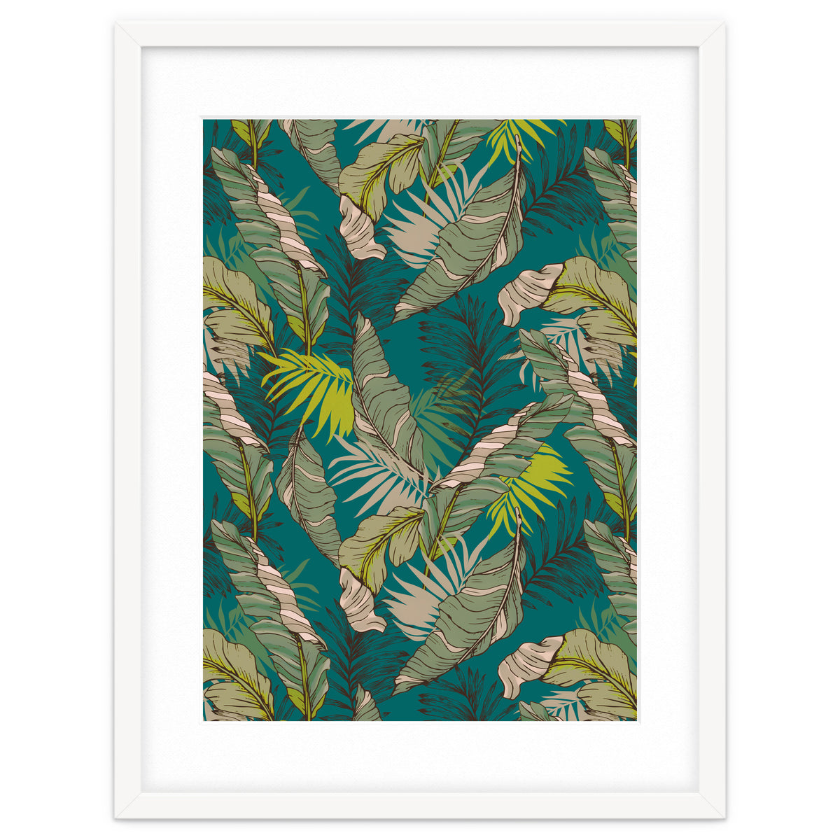 Drawing of wild tropical jungle