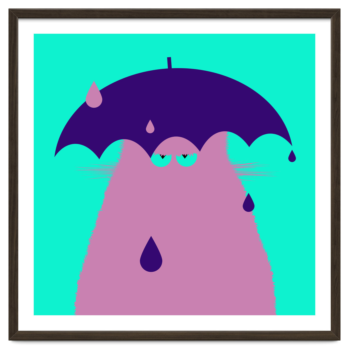 Lilac Cat With Umbrella