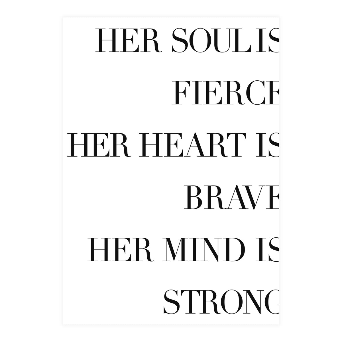 Fierce, Brave, Strong Female Empowerment Quote (Print Only)