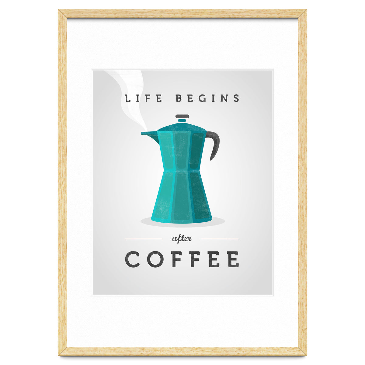 Life Begins After Coffee. Teal