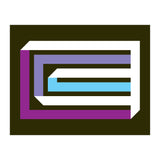 Geometric Shapes No. 35 -  brown, blue & lilac (Print Only) thumbnail