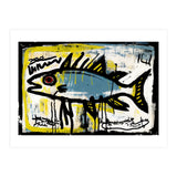 Blue Trout in Spray Painted Style Painting (Print Only) thumbnail
