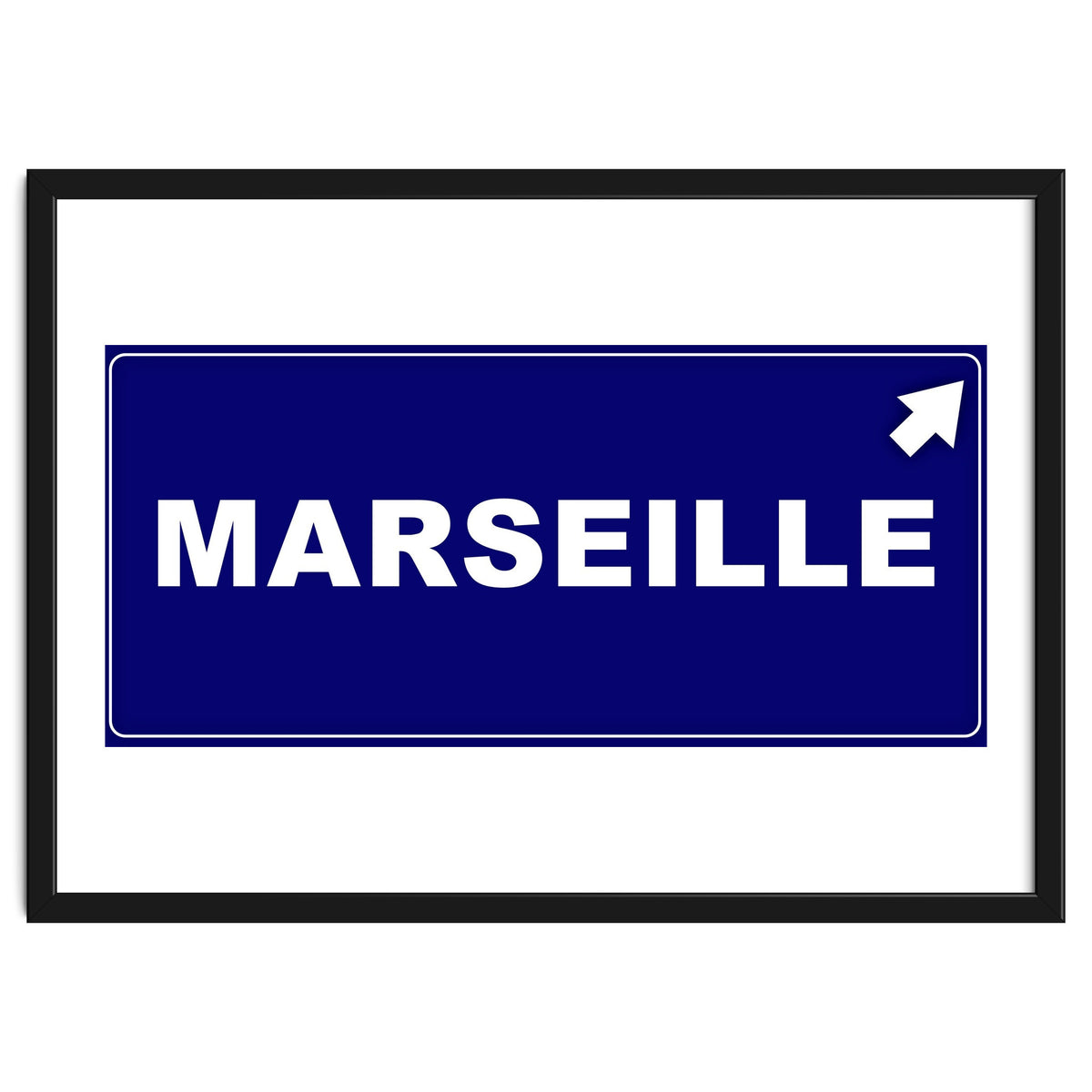 Let`s go to Marseille, France! Blue road sign