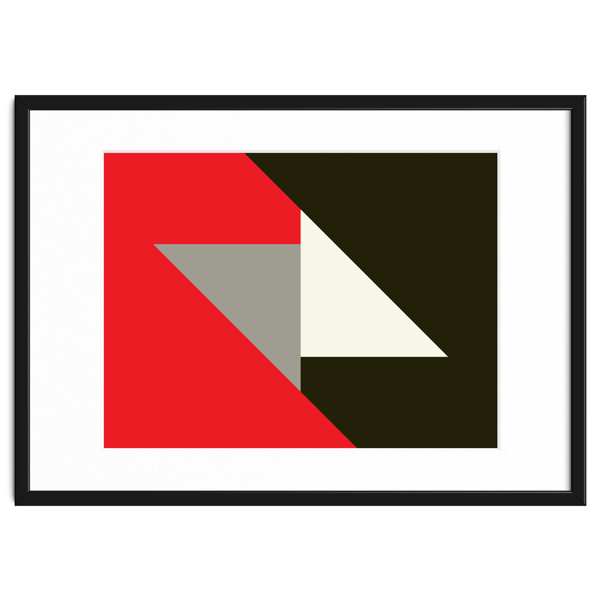 Geometric  Shapes No. 63 - triangles, red, black, grey