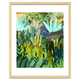 Wild Jungle Painting, Forest Dark Botanical Nature, Plants Tropical Eclectic Modern Illustration thumbnail