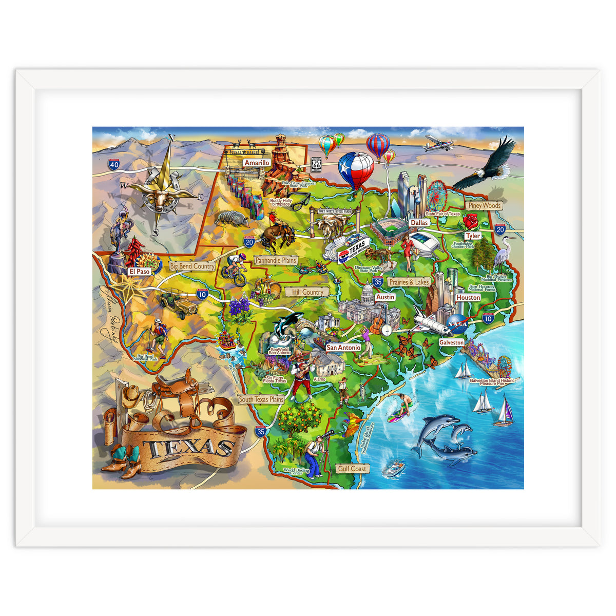 Texas Illustrated Map