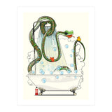 Snake in the Bath, Funny Bathroom Humour (Print Only) thumbnail