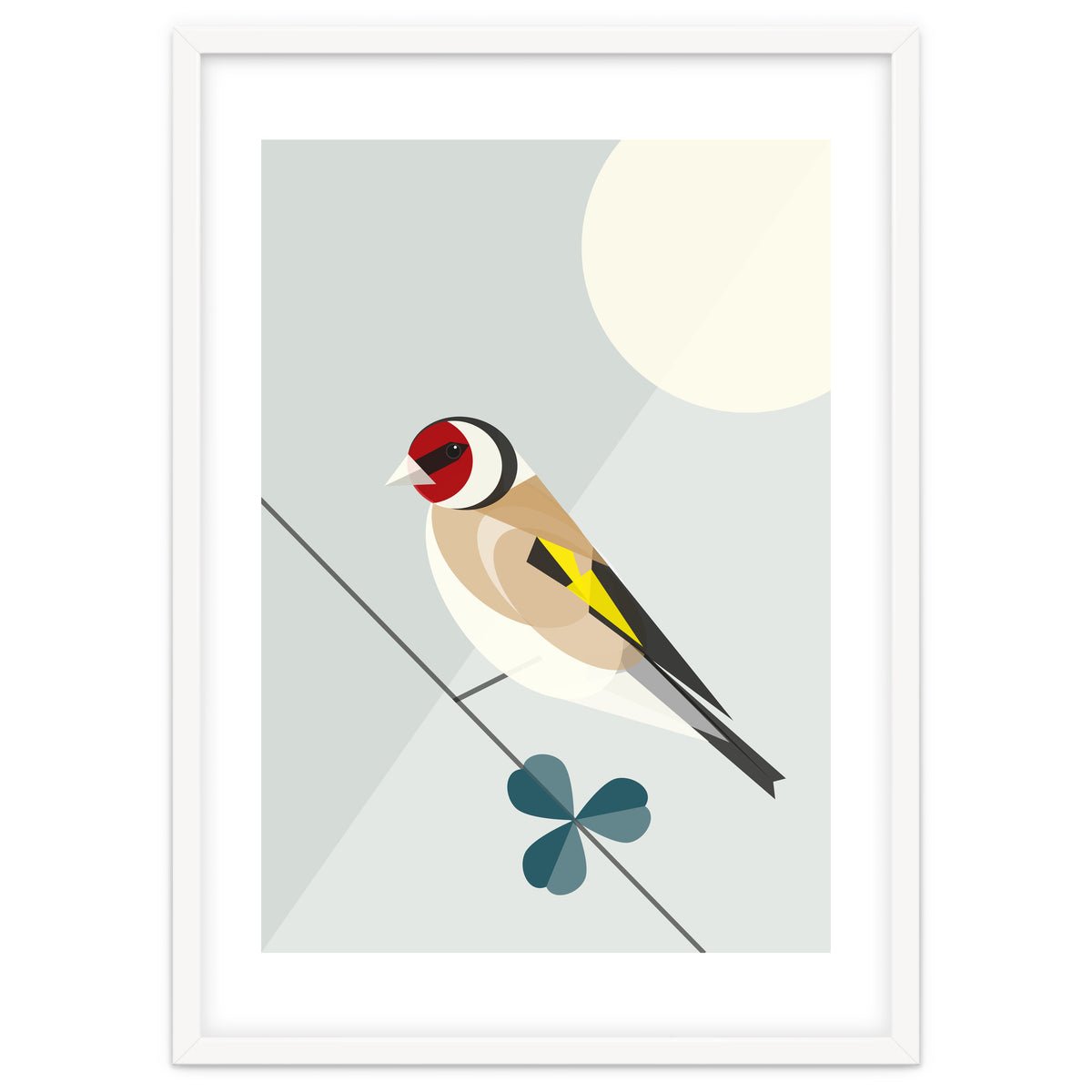 Mid Century Geometric Goldfinch