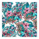 Boho turquoise pink floral watercolor illustration (Print Only) thumbnail