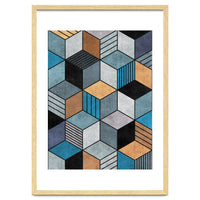 Colorful Concrete Cubes 2 - Blue, Grey, Brown