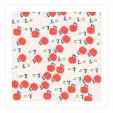 Cute Red Apples Pattern on Pink Background (Print Only) thumbnail