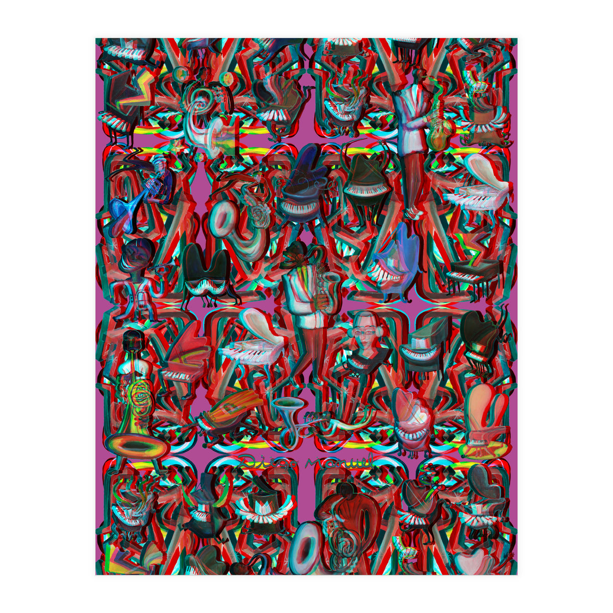 Formas 14 34 3d And Pianos 2 (Print Only)