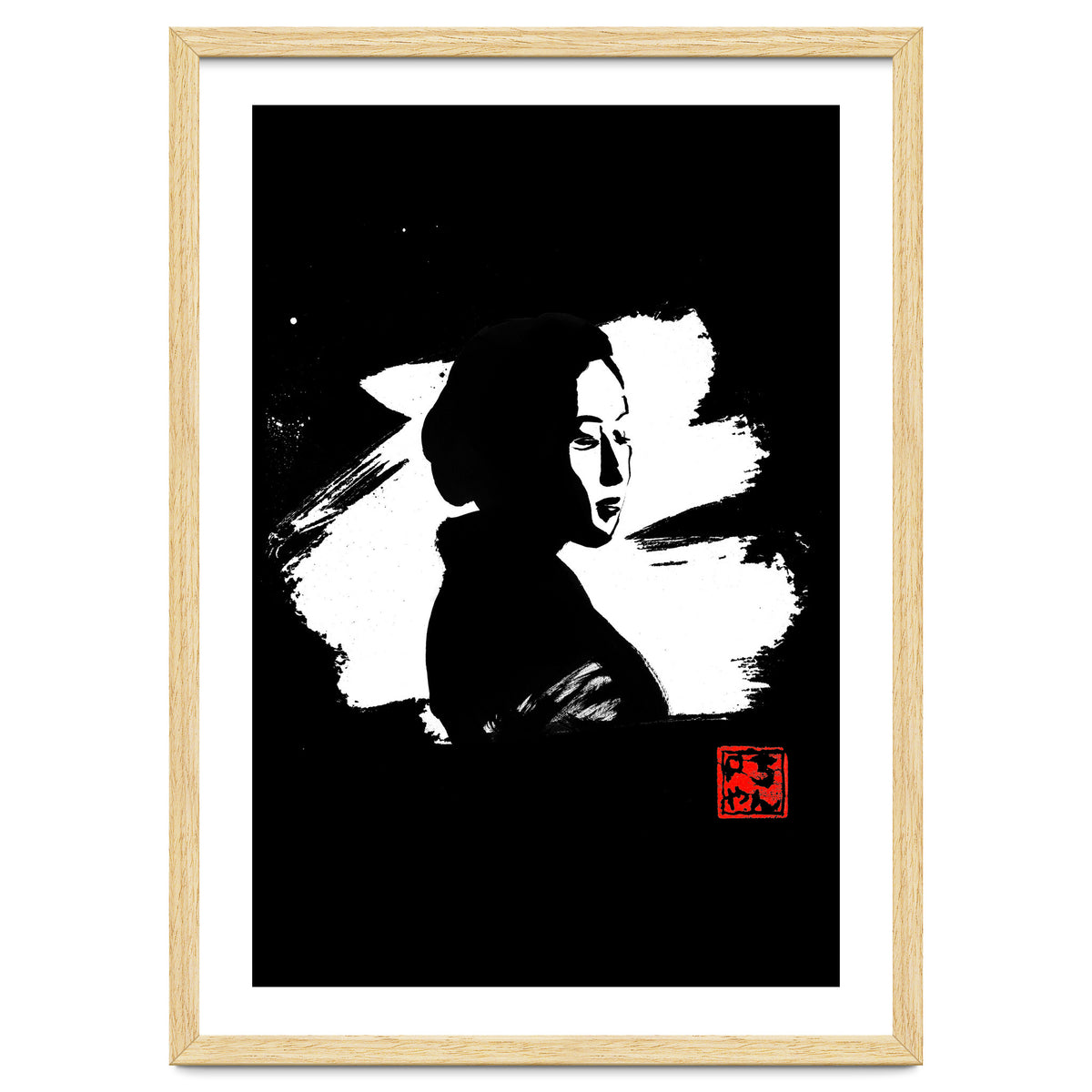 Black gesiha in white