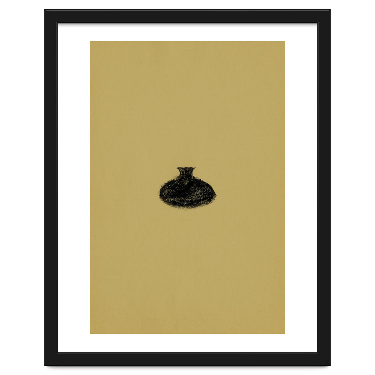 Olive green and black vase