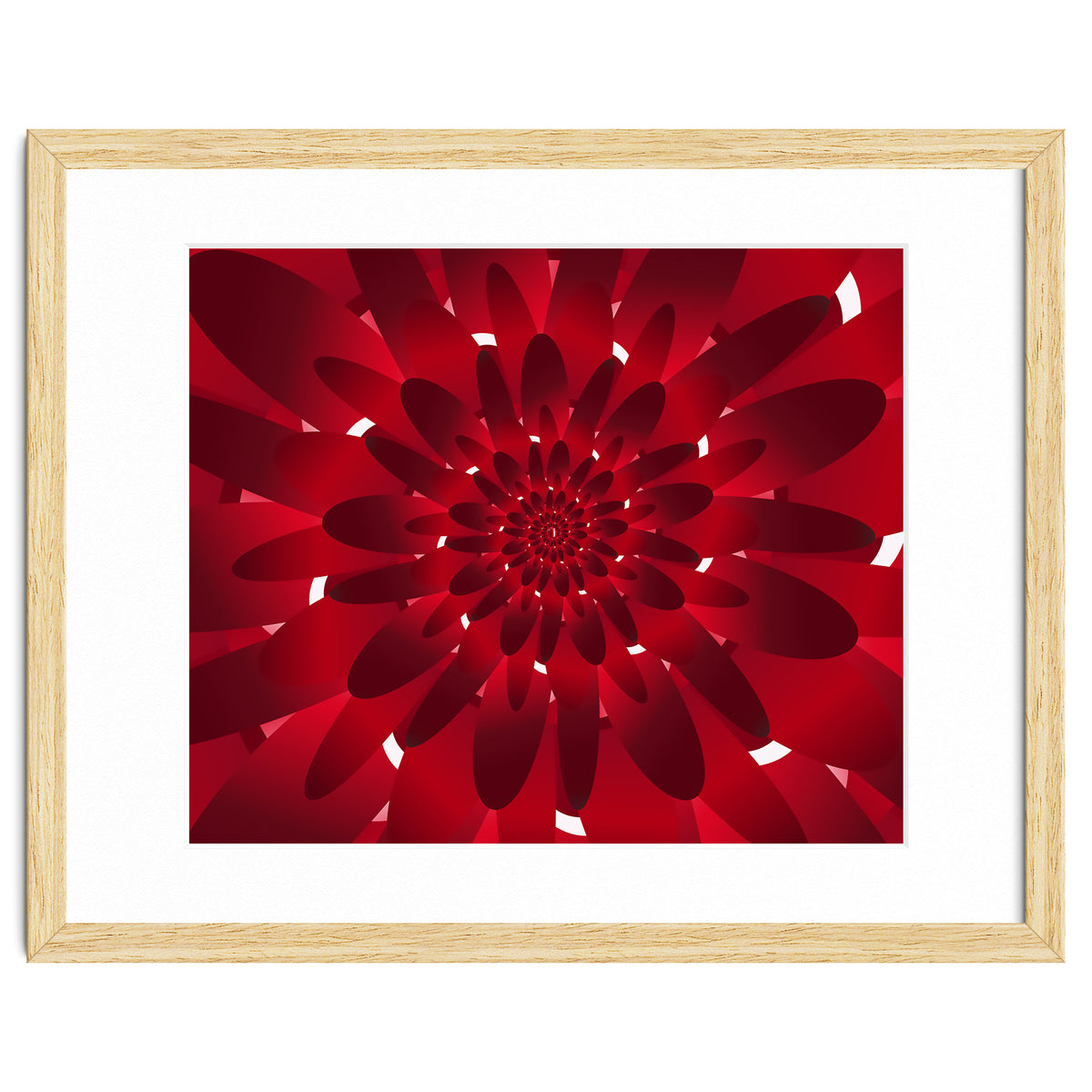 Abstract Modern Red Floral Design Art