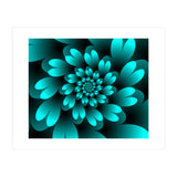 Turquoise Floral Satin Art (Print Only) thumbnail