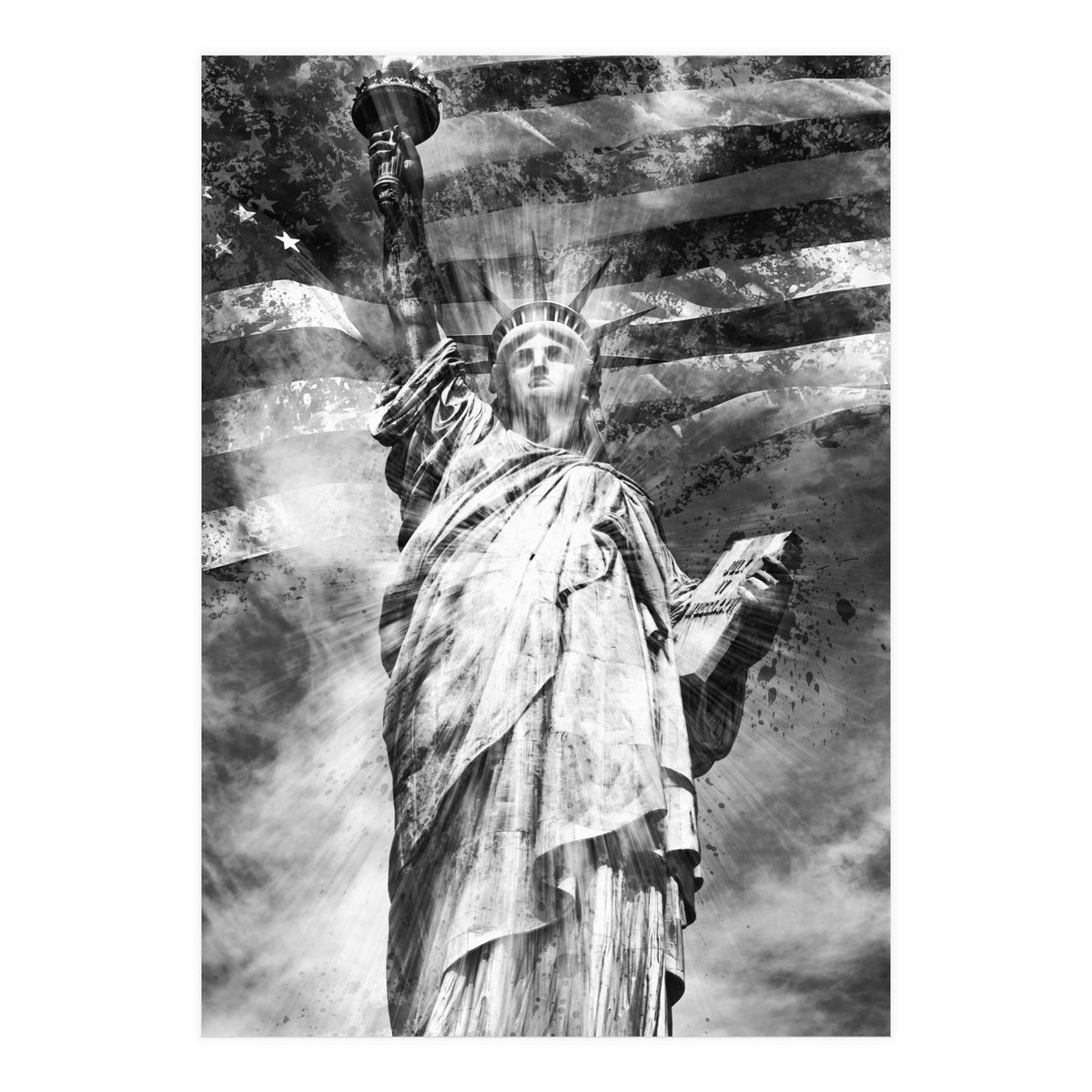 MODERN ART Statue of Liberty | Monochrome (Print Only)
