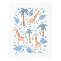 Jungle Giraffes | Blue (Print Only)