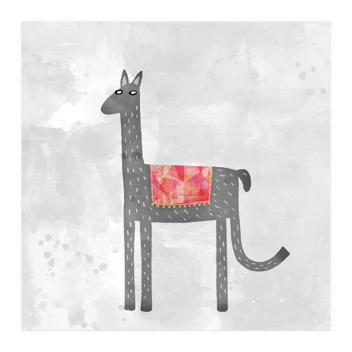 Llama With Fancy Blanket (Print Only)
