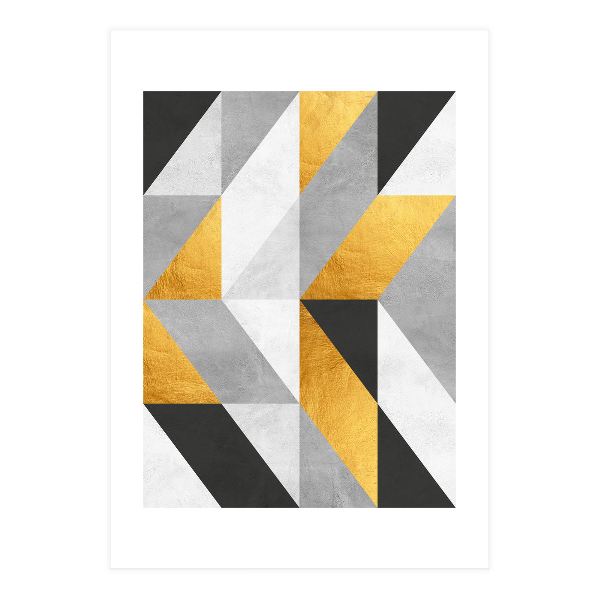 Gray and Gold Composition I (Print Only)