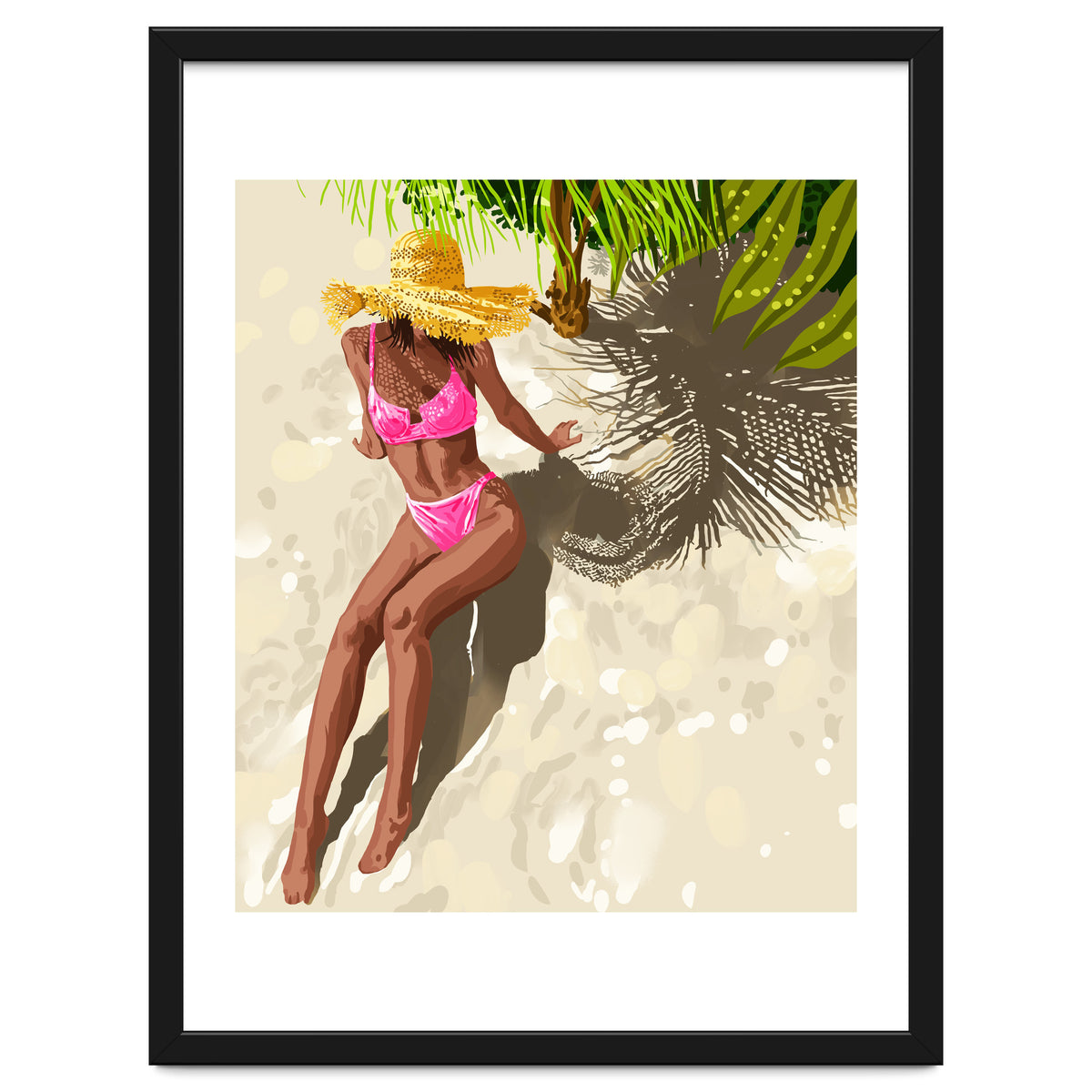 Sky above, sand below, peace within poster, Woman of color fashion black woman on the bikini beach