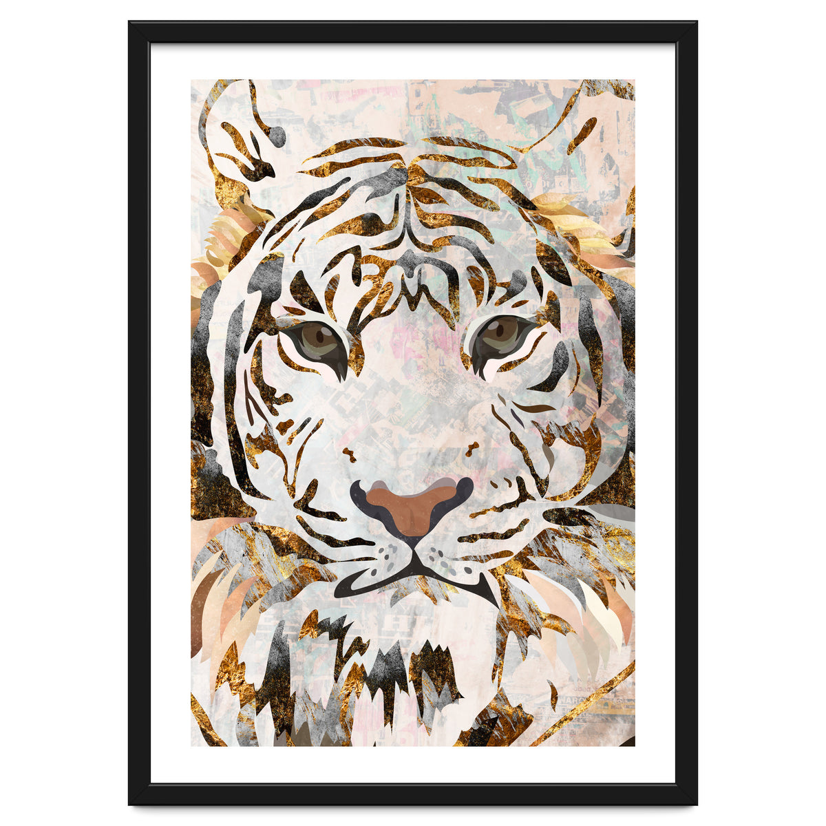 Grungy Tiger Gold and White
