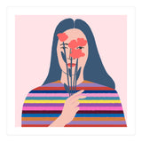 Girl With Flowers Square (Print Only) thumbnail