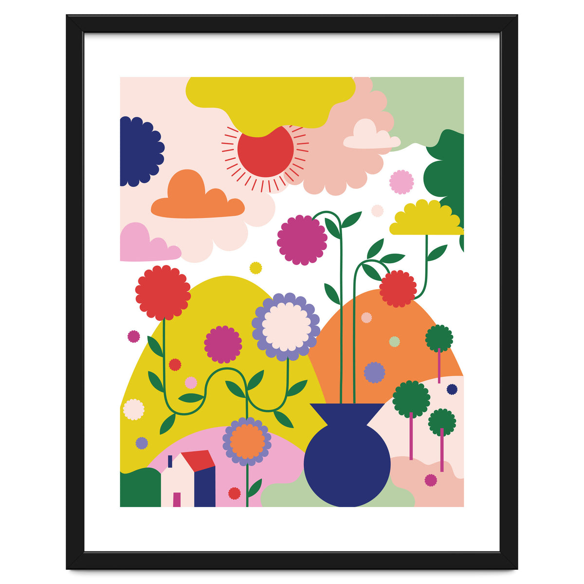 Happy Mediterranean Colorful Landscape