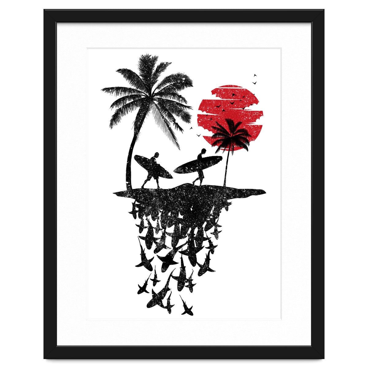 Surfer island sharks