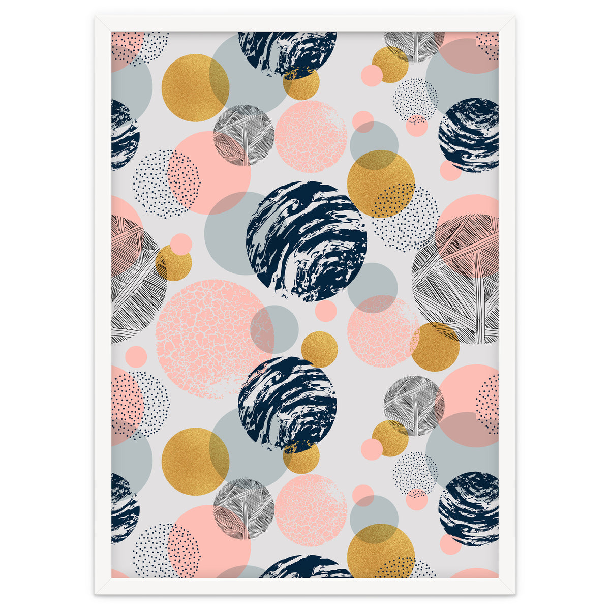 Pattern of abstract textured circles