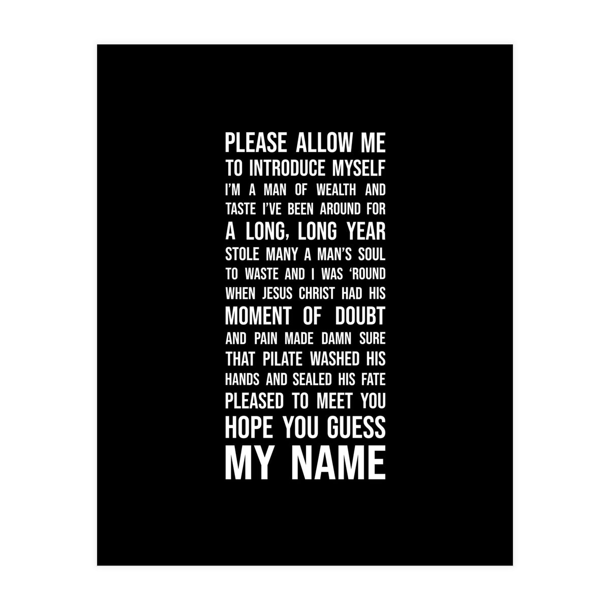 Sympathy For The Devil (Print Only)