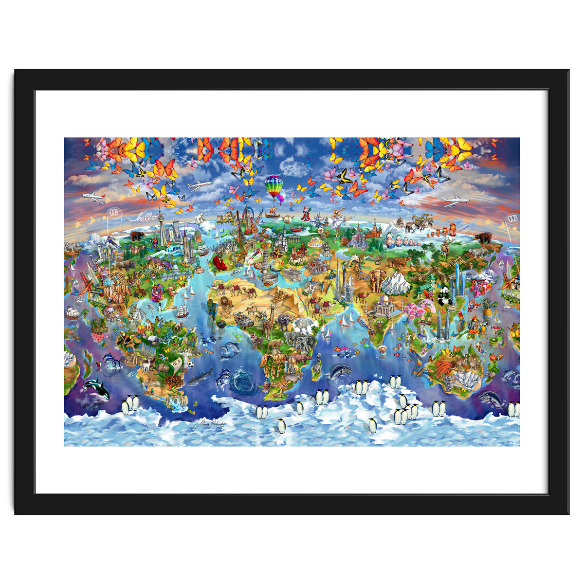 World Wonders Illustrated Map