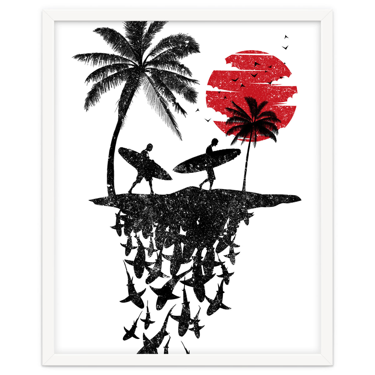 Surfer island sharks