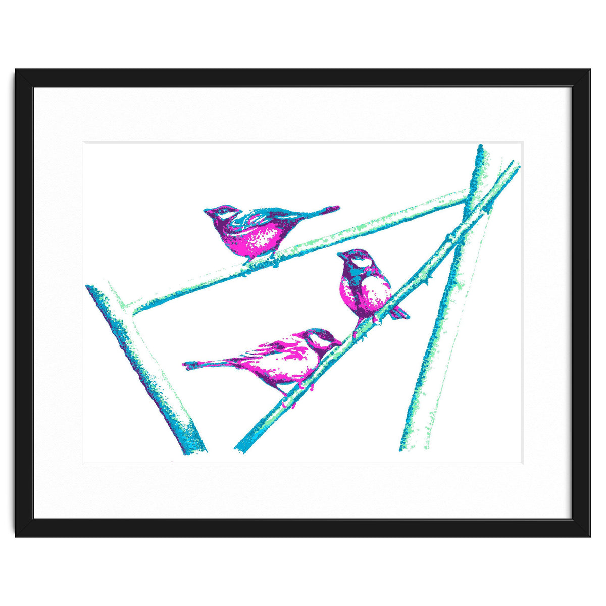 Garden Birds On A Branch