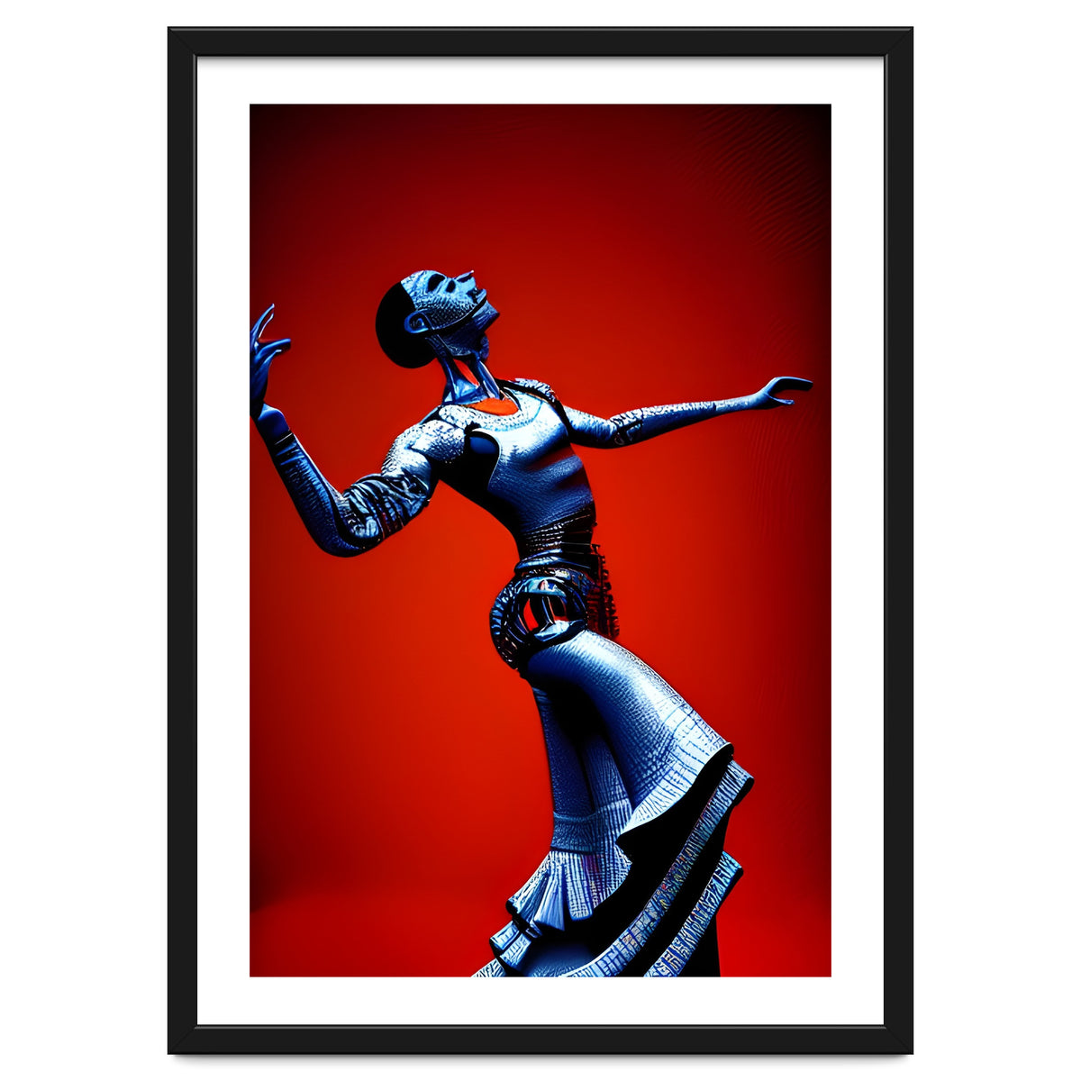 Robot Cyborg passionately dancing Flamenco