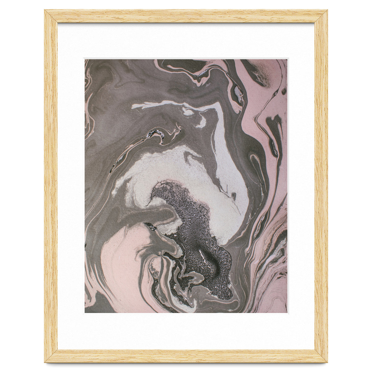 Pink and gray marbled paper