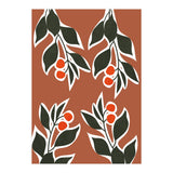Red Cherry Leaf Boho Botanical II (Print Only) thumbnail