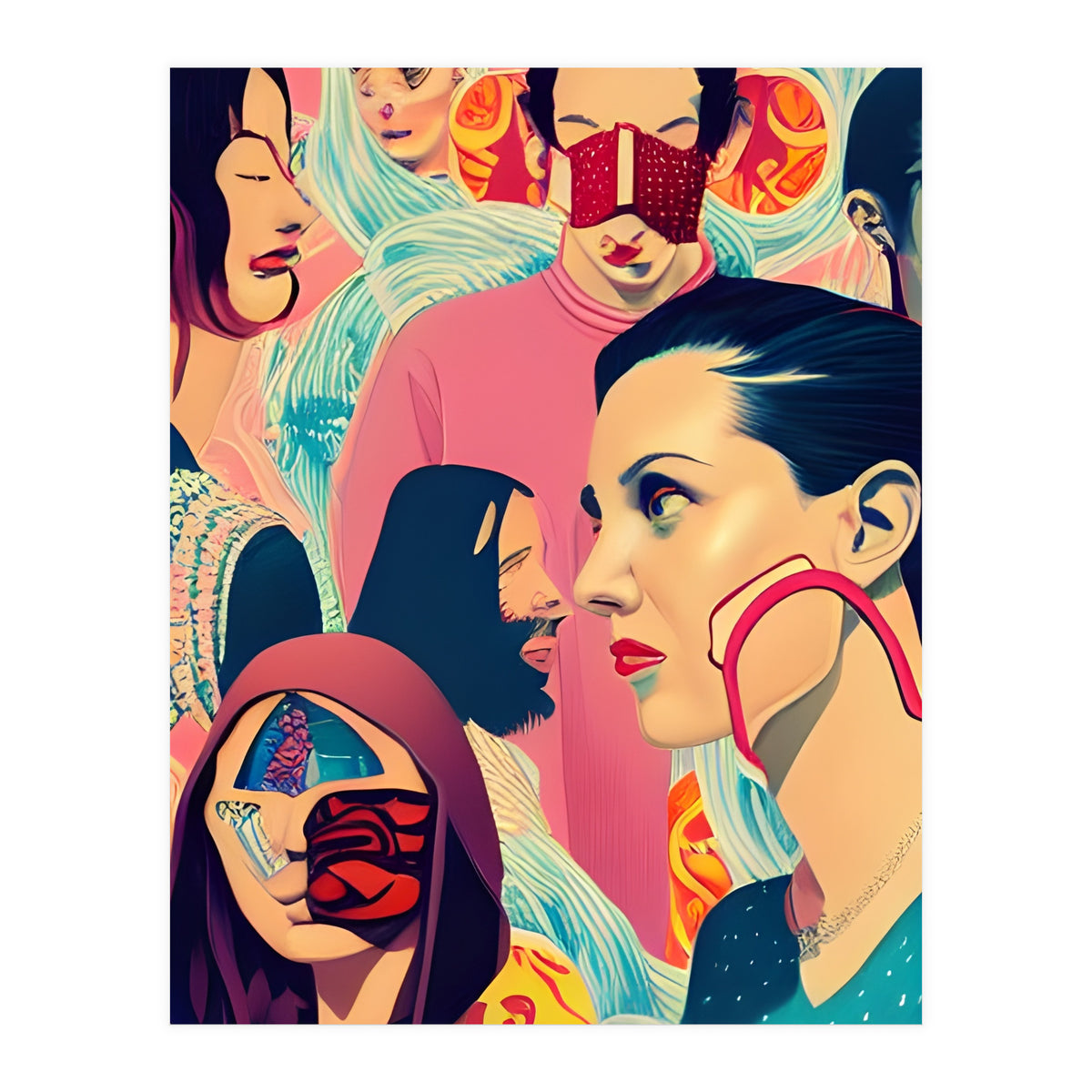 Masquerade Mask Fashion Collage 01 (Print Only)