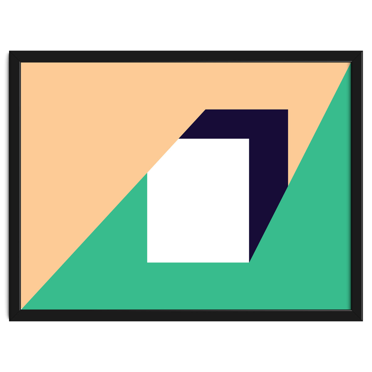 Geometric Shapes No. 61 - pink, green & dark blue