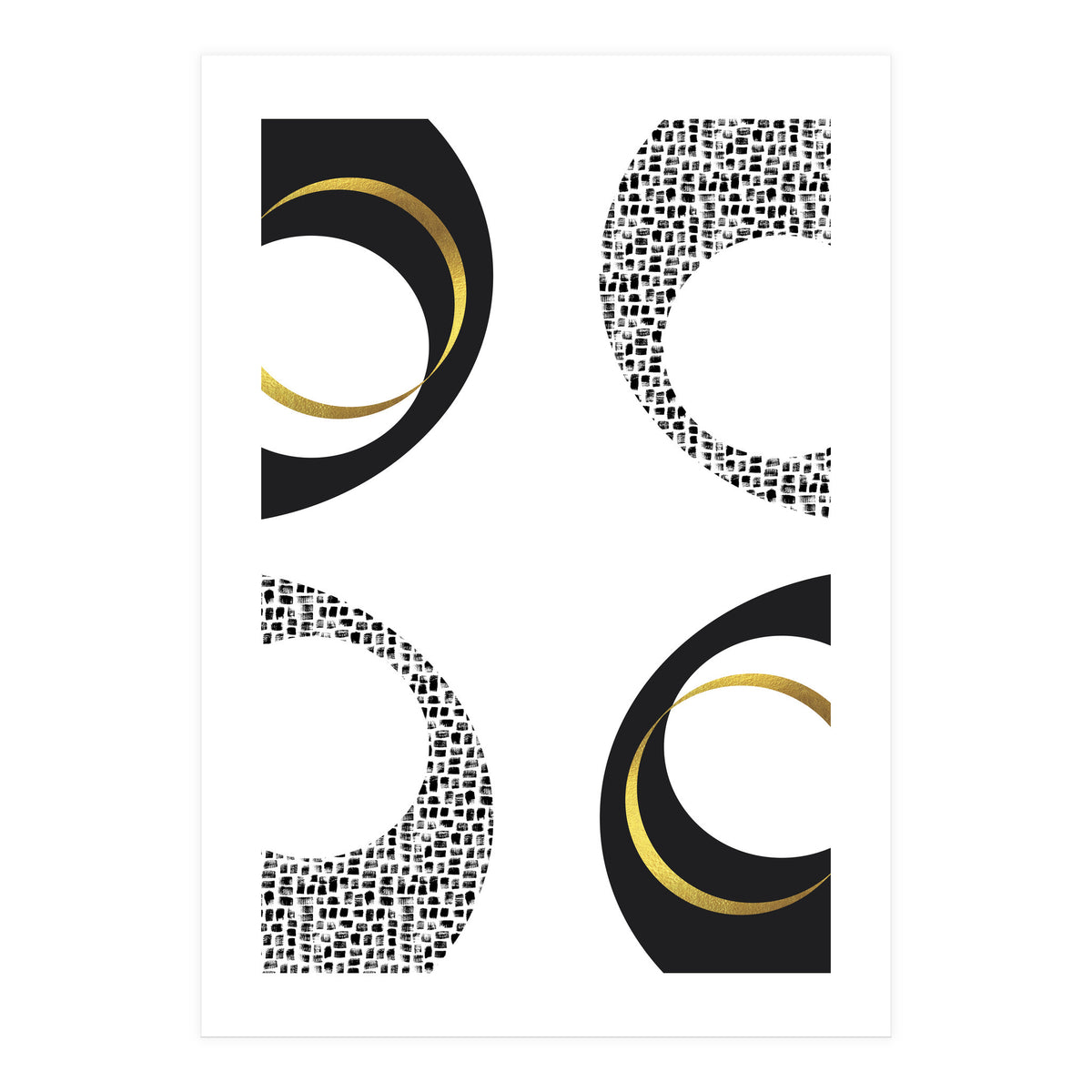 Black & White Abstract No. 7 | gold (Print Only)
