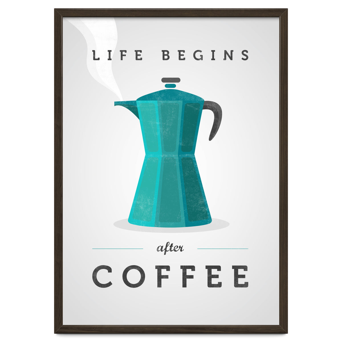 Life Begins After Coffee. Teal