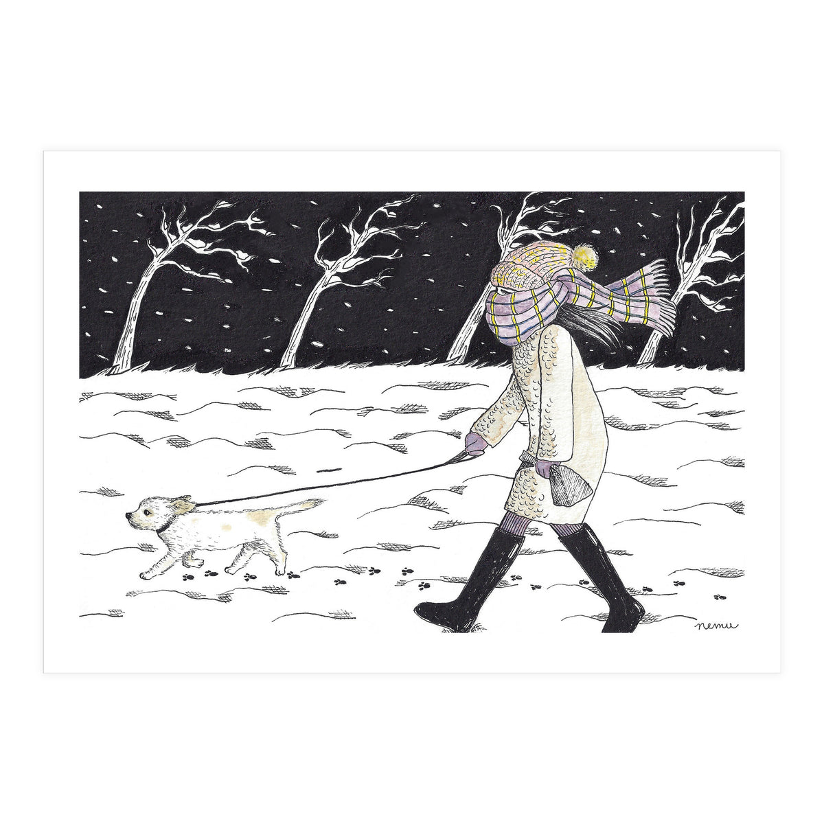 Bitter Cold Night Stroll (Print Only)