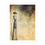 VINTAGE FASHION LADY IN ABSTRACT FOREST II (Print Only) thumbnail