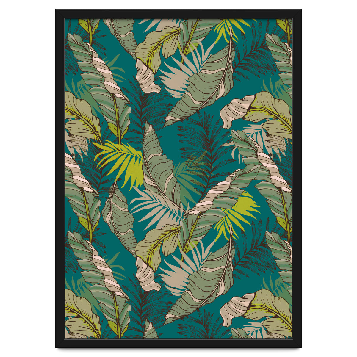 Drawing of wild tropical jungle