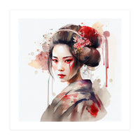 Watercolor Modern Geisha #2 (Print Only)